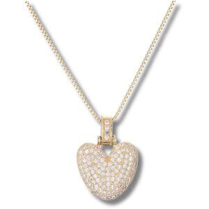 Bubble Letter Pendant "V" Initial w/Necklace Chain